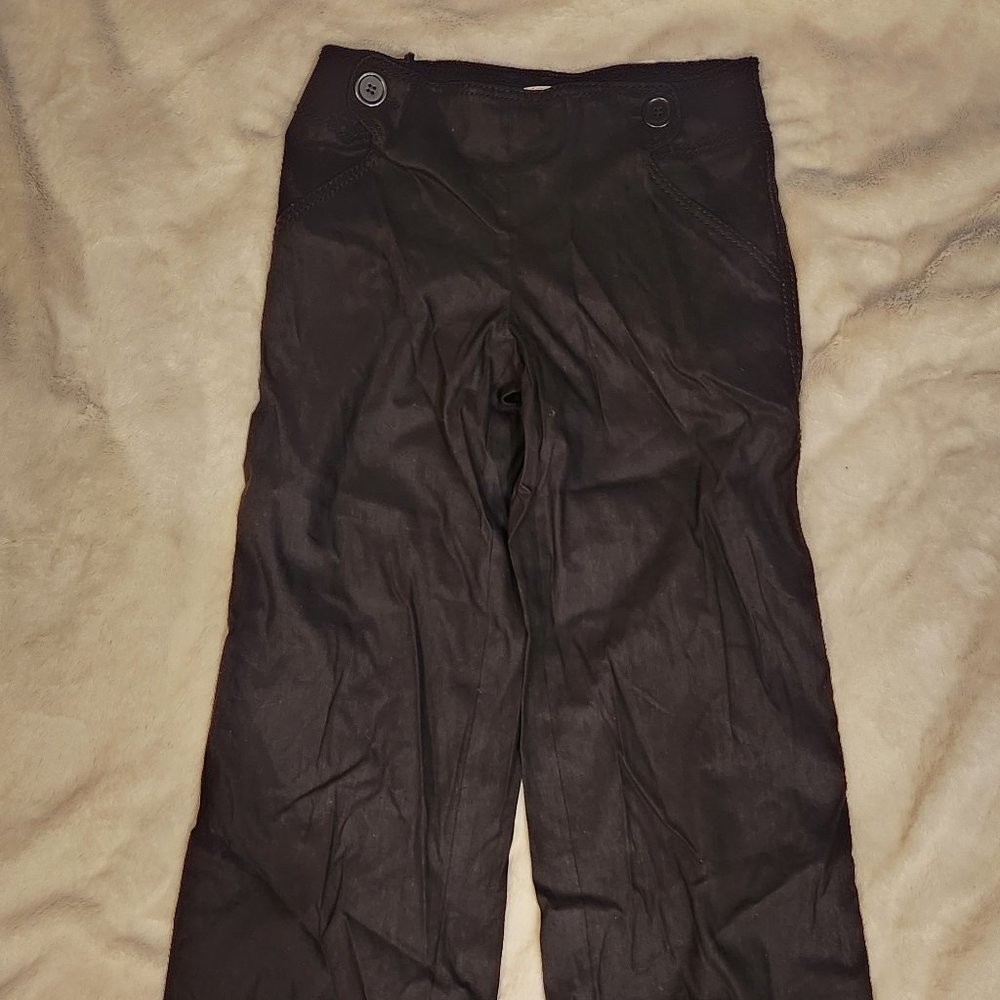 Black Double-Button Pants